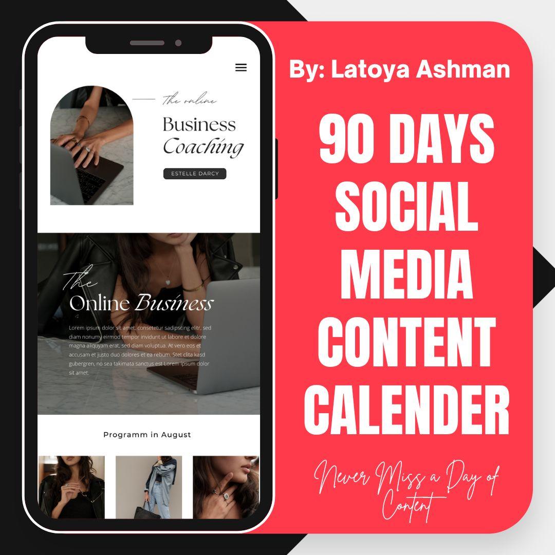 90 Days Social Media Content Planner